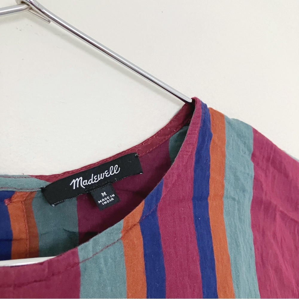Madewell • Button Back Tie Top in Rosalinda Stripe - Picture 7 of 12